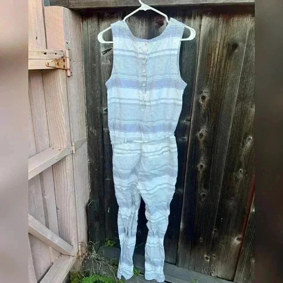 Lou & Grey "Hacienda" Linen Jumpsuit with Belt - Picture 3 of 5